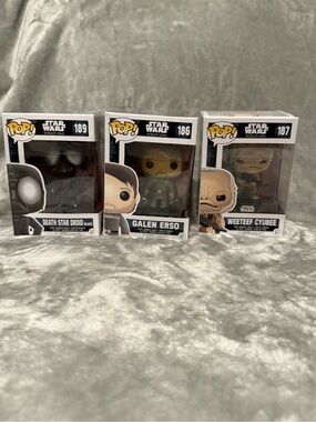 Funko Pop Star Wars Rogue One Lot of 3 #186 #187 #189 Vaulted